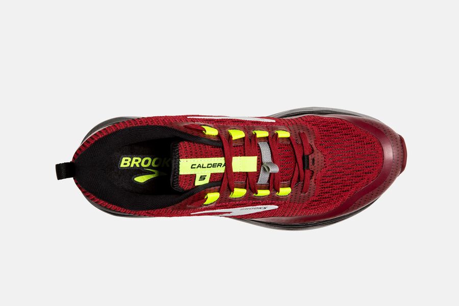 Brooks Running Shoes - Caldera 5 Trail Mens - Red/Silver/Black - VQX-247135